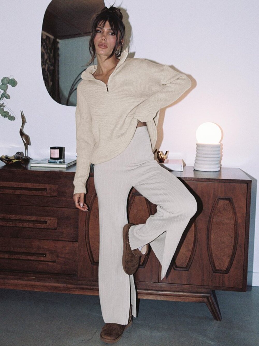 princess polly allen ribbed wide legged pants